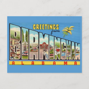 Retro Birmingham AL Gruß Postkarte