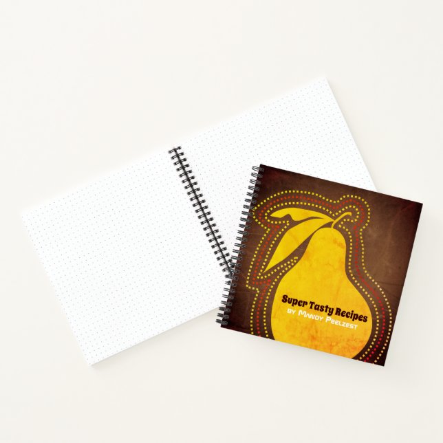 Retro-Birne persönliches Kochbuch Rezept Notebook Notizbuch (Innenseite)