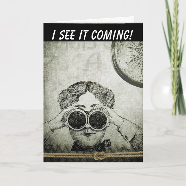 RETRO BIRTHDAY BINOCULARS CARD VON IHR KARTE (Vorderseite)