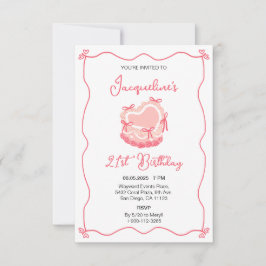 Retro Birthday Cake Einladung