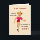 Retro Birthday Card für Ehemann Karte<br><div class="desc">Retro / Vintage Geburtstagskarte für Ehemann. Zu meinem Ehemann: Zum Geburtstag viel Glück,  Du wirst immer mein Lieblingsbeau sein!</div>