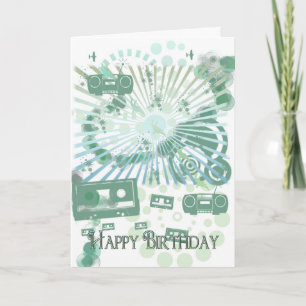Retro Birthday Card - Modernes Retro - Musik Karte