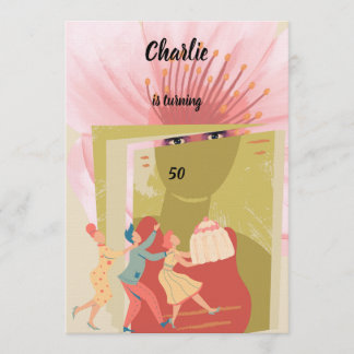 Retro birthday einladung