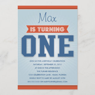 RETRO BIRTHDAY   ERSTER GEBURTSTAG EINLADUNG