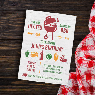 Retro Birthday GRILLEN Einladung