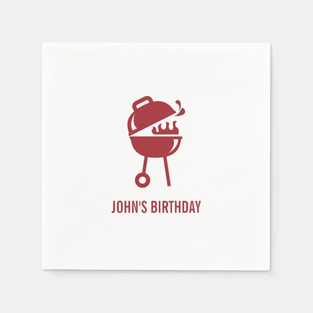 Retro Birthday GRILLEN Napkin Serviette (Vorderseite)