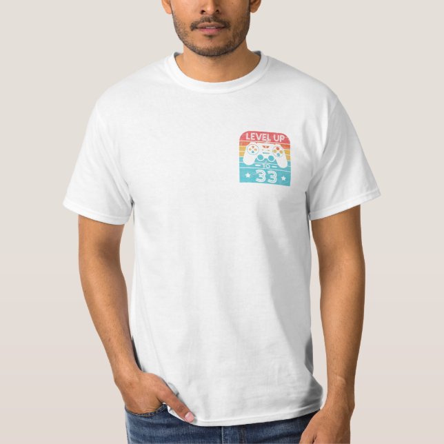 Retro Birthday Video Game 33 Jahre alt T-Shirt (Vorderseite)
