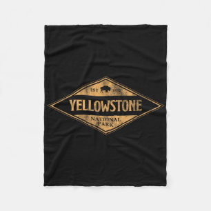 Retro Bison Yellowstone Nationalpark 1872 Wandern Fleecedecke
