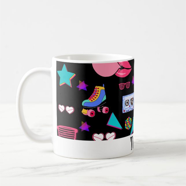 Retro black 80s Costume Vibrant culture pop Kaffeetasse (Links)