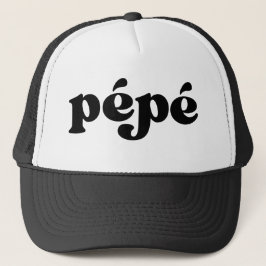 Retro Black and White Grandpa French Pepe Truckerkappe
