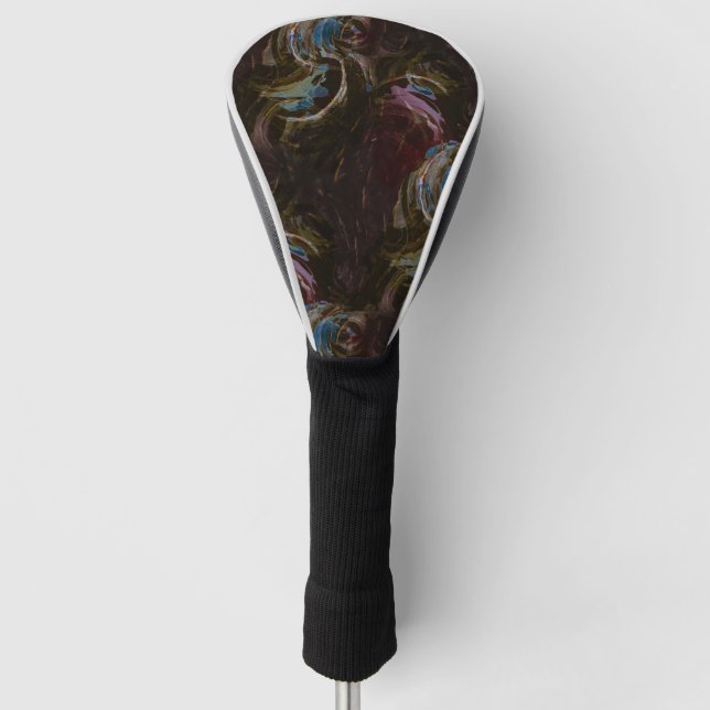 Retro Black Atomic Abstrakt Golf Headcover (Vorderseite)