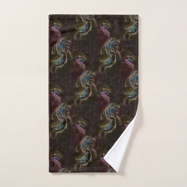 Retro Black Atomic Abstrakt Handtuch (Handtuch)