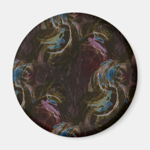 Retro Black Atomic Abstrakt Magnet