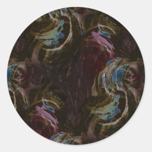 Retro Black Atomic Abstrakt Runder Aufkleber