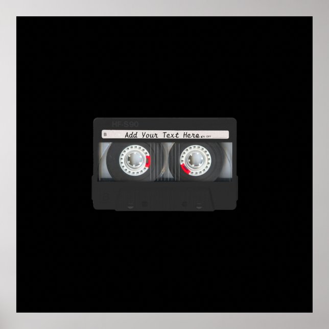 Retro Black Cassette Tape Poster (Vorne)
