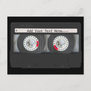 Retro Black Cassette Tape Postkarte
