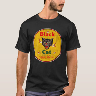 Retro Black Cat Firecracker Vintag T-Shirt