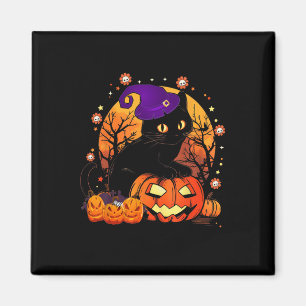 Retro Black Cat Halloween Pumpkleider Kostüm für F Magnet