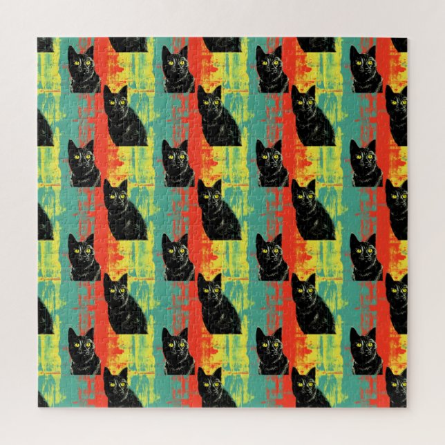 Retro Black Cat Pattern (Vertikal)