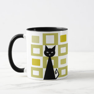 Retro Black Cat Tasse