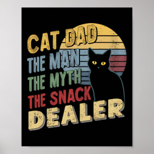 Retro Black Cat Vater Der Mann der Mythos Der Snac Poster