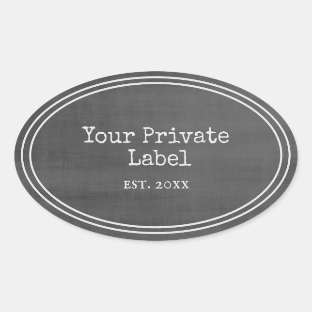 Retro Black Chalkboard - Ihr eigenes Label Oval Ovaler Aufkleber (Vorderseite)