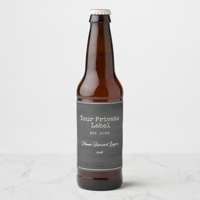 Retro Black Chalkboard Ihr eigenes Weinlabel Bierflaschenetikett (Vorderseite)
