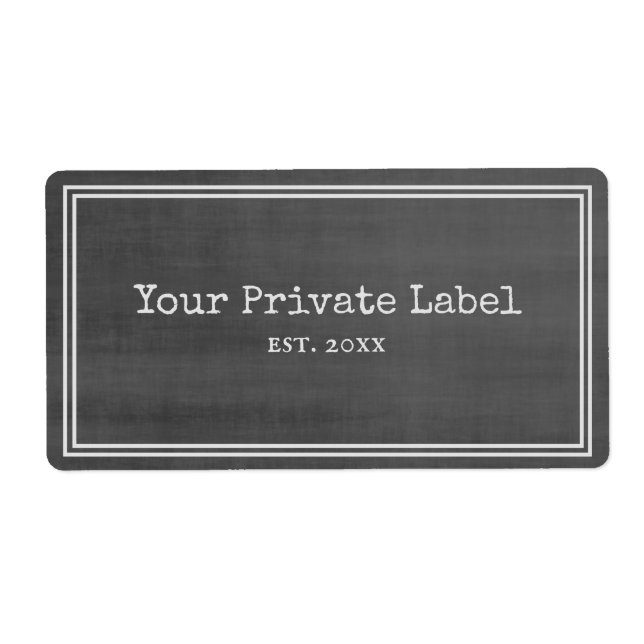 Retro Black Chalkboard Ihr persönliches Label Aufk (Vorne)