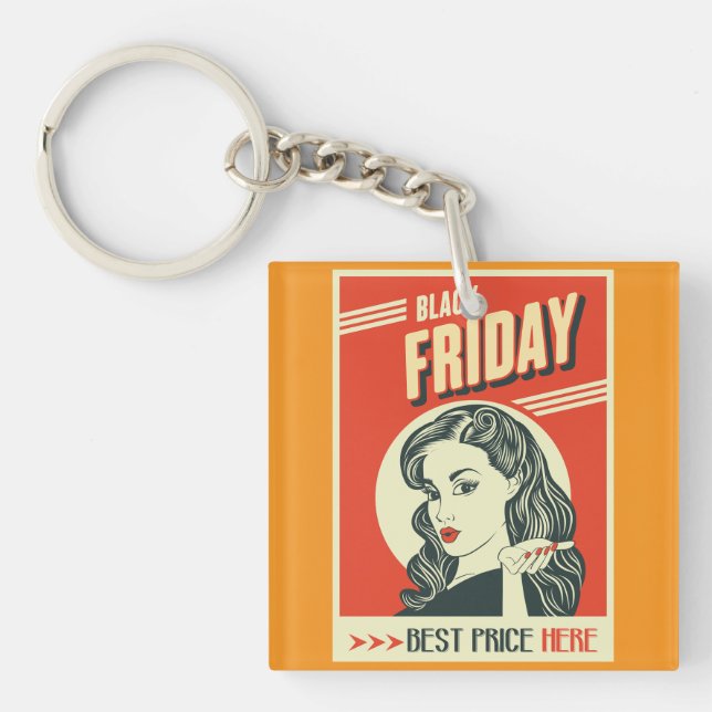 Retro Black Friday Pop Art Pin-Up Girl (Devant)