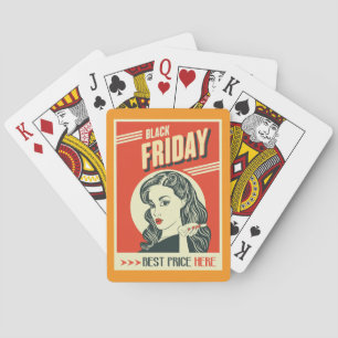 Retro Black Friday Pop-Art Pin-Up-Girl Spielkarten