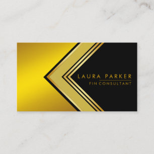 Retro Black Gold Geometrie Finance Modern Visitenkarte