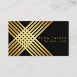 Retro Black Gold Geometrie Finanzkonstruktion Visitenkarte