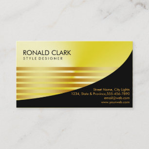 Retro Black Gold Metal Financial Services Visitenkarte