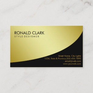 Retro Black Gold Metal Financial Services Visitenkarte