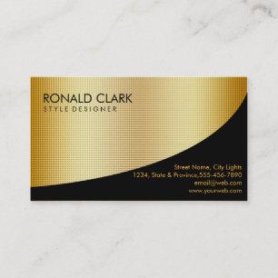 Retro Black Gold Metal Financial Services Visitenkarte
