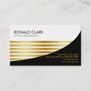 Retro Black Gold Metal Financial Services Visitenkarte
