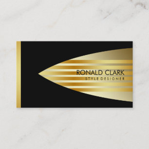 Retro Black Gold Metal Financial Services Visitenkarte