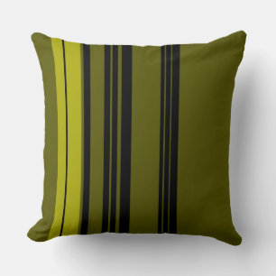 Retro Black Green Stripes #2 Kissen
