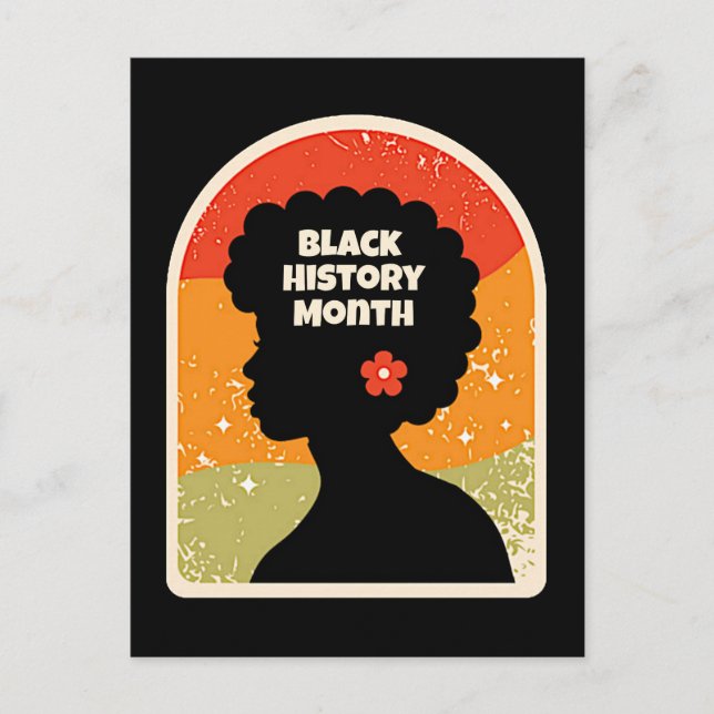 Retro Black History Monat Afrikanische Frau Postkarte (Vorderseite)
