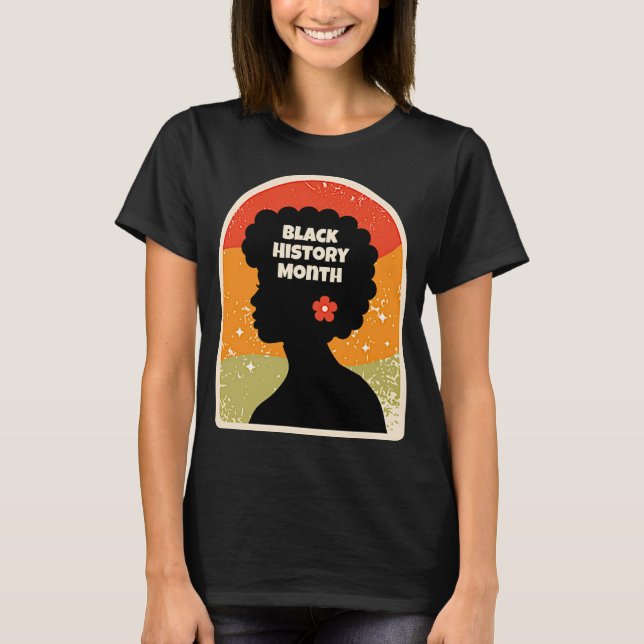 Retro Black History Monat Afrikanische Frau T-Shirt (Vorderseite)
