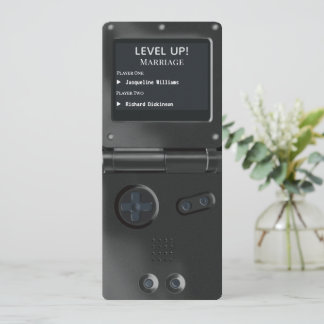 Retro Black II Handheld Gaming Hochzeitseinladung Einladung