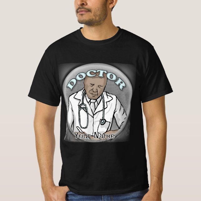 Retro black Male Doctor T-Shirt (Vorderseite)
