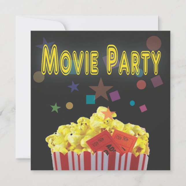Retro Black Movie Anniversaire Fête Invitation (Devant)