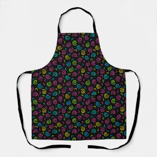 Retro Black & Neon Doodle Pattern der 80er/90er Ja Schürze
