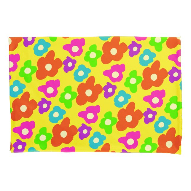 Retro Black Rainbow Stolz Blume Muster Kissenbezug (Vorderseite)