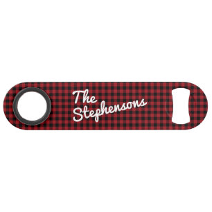 Retro Black Red Buffalo Check Plaid Personnalisé