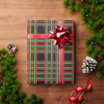 Retro Black Red Kariert Christmas Wrapping Paper Geschenkpapier<br><div class="desc">Das Design stammt aus der Originalkunst.</div>