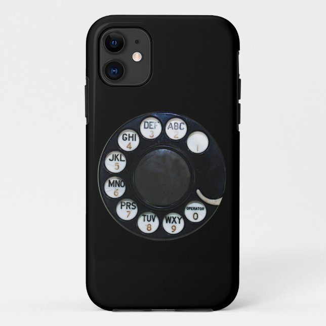 Retro Black Rotary Phone Case-Mate iPhone Hülle (Rückseite)