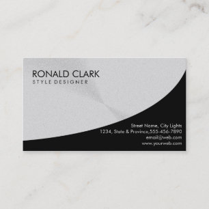Retro Black Steel Silver Metal Financial Services Visitenkarte