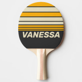 Retro Black Sun Horizon Striping with Name Tischtennis Schläger